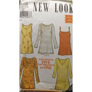 UNCUT New Look Sewing Pattern 6086 Womens Tops Size A 10-22